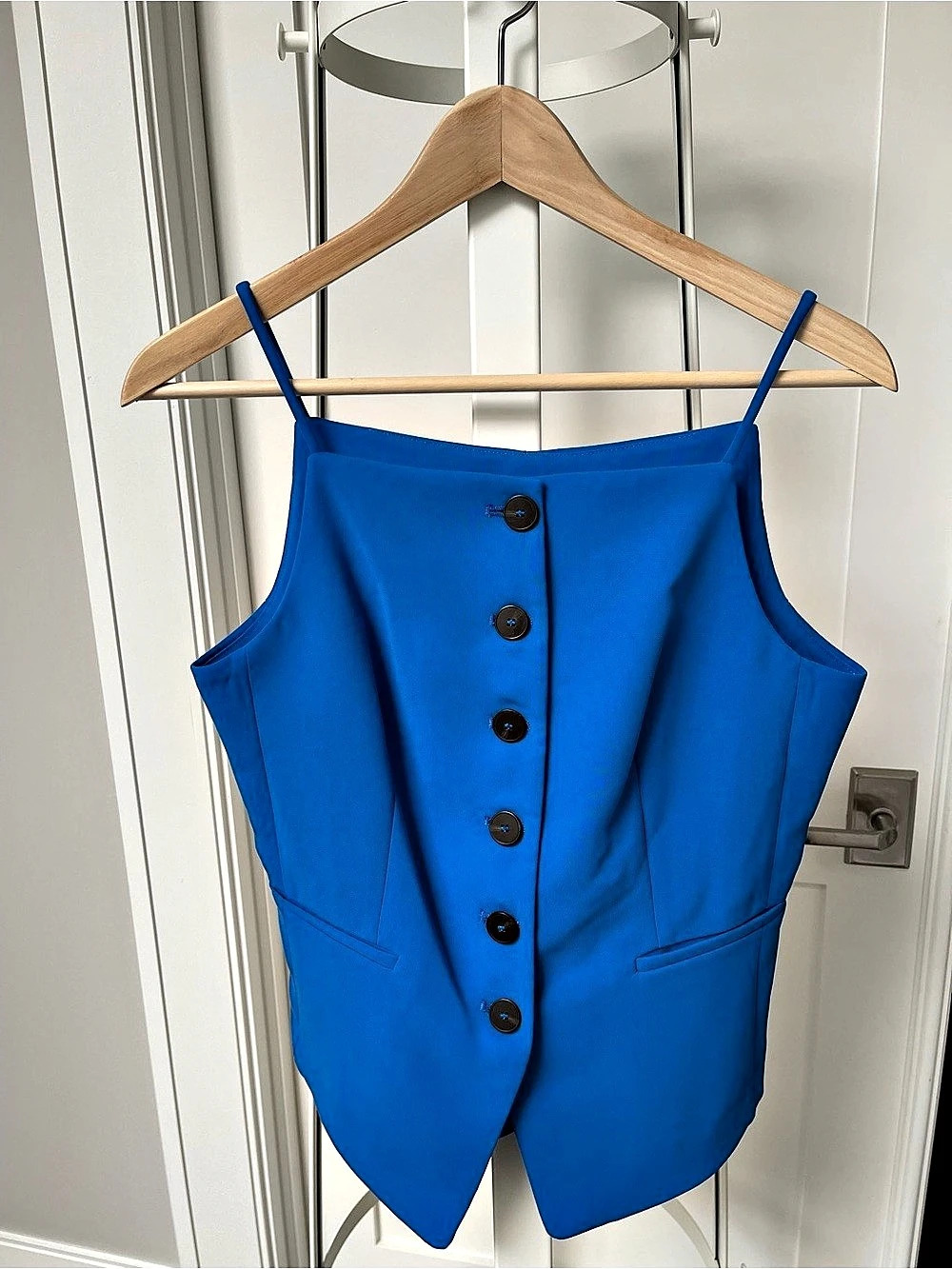 Women’s Mango Blue Button Front Tank Top Size S New without tag